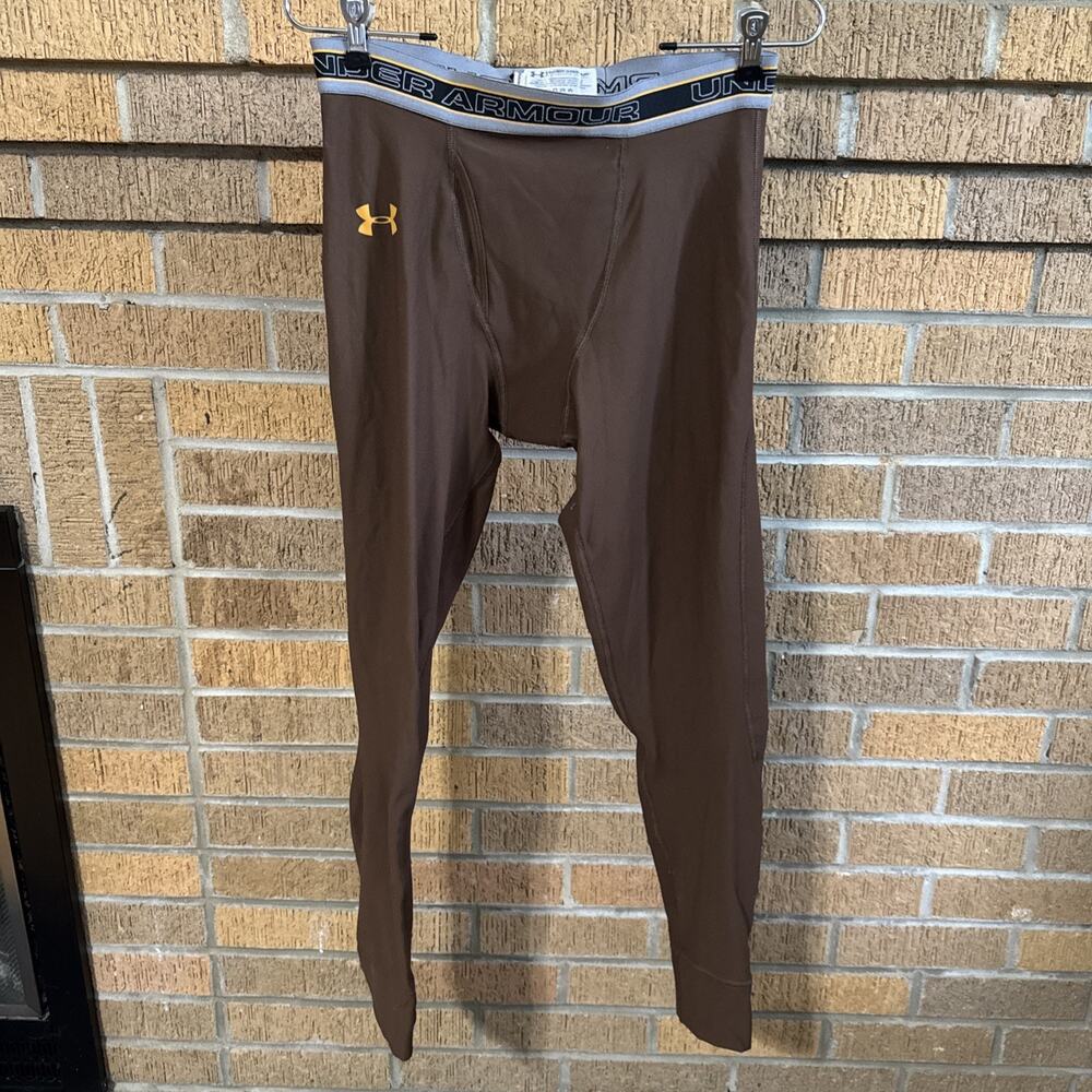 Under Armour Coldgear Men's Base Layer 3.0 Fitted Thermal Leggings Size L Brown